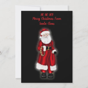 HO HO HO! Merry Christmas From Santa Claus Holiday Card