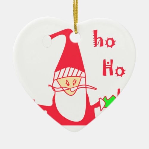 Ho Ho Ho Merry Christmas From Santapng Ceramic Ornament
