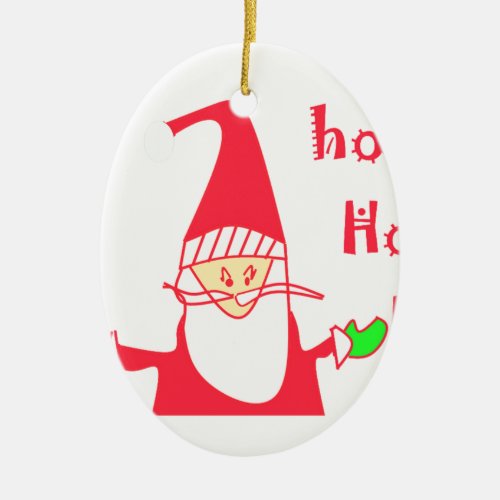 Ho Ho Ho Merry Christmas From Santapng Ceramic Ornament