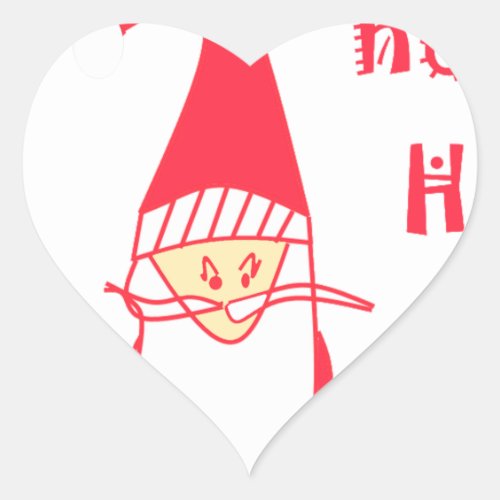 Ho Ho Ho Merry Christmas From Santapng Heart Sticker