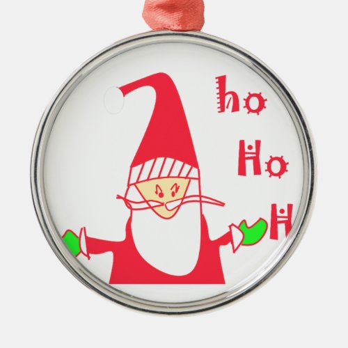 Ho Ho Ho Merry Christmas From Santapng Metal Ornament