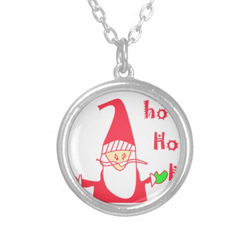 Ho Ho Ho Merry Christmas From Santapng Silver Plated Necklace