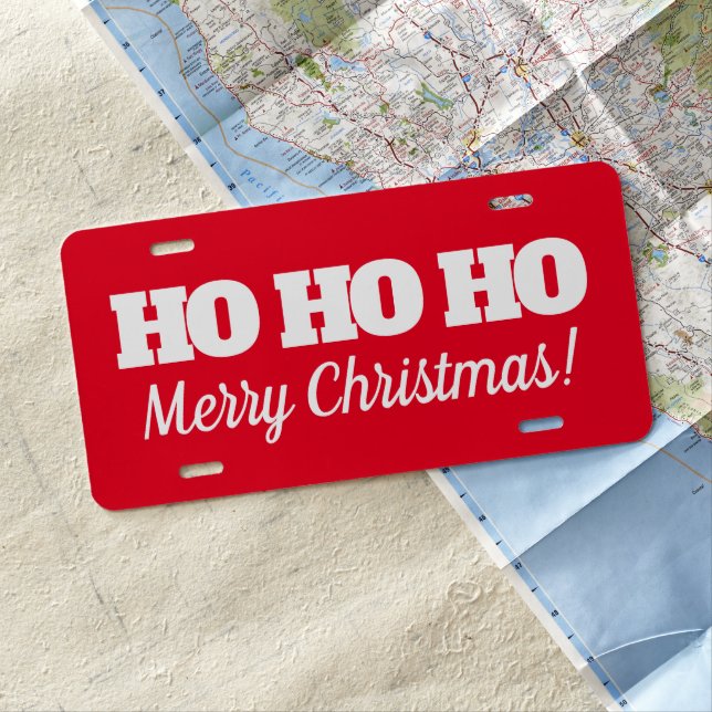 Ho Ho Ho Merry Christmas funny car license plate (In Situ)
