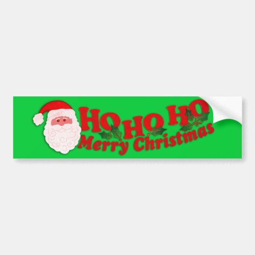 Ho Ho Ho Merry Christmas gree car bumper sticker