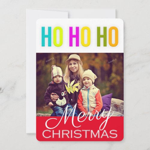 HO HO HO Merry Christmas Greetings Photo Card