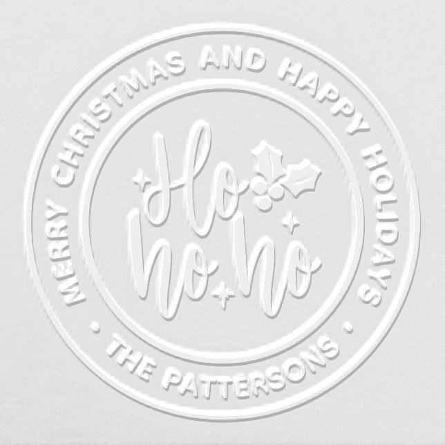 Ho Ho Ho Merry Christmas Happy Holidays Name Embosser (Design)