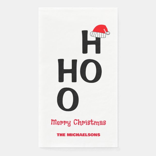 Ho Ho Ho: Merry Christmas Paper Guest Towels (Front)