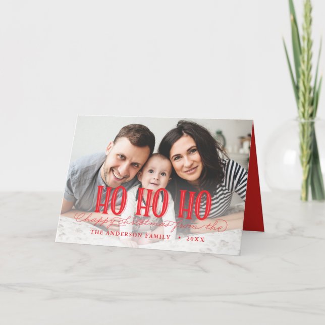 Ho ho ho merry Christmas photo holiday card (Front)