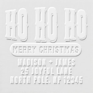 Ho Ho Ho Merry Christmas Return Address Custom Embosser