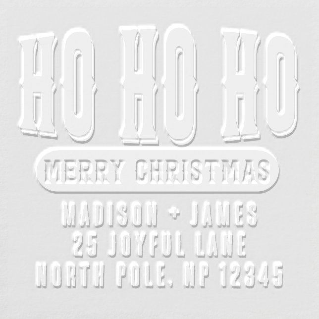 Ho Ho Ho Merry Christmas Return Address Custom Embosser (Design)