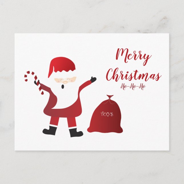 Ho Ho Ho Merry Christmas Santa Claus Postcard (Front)