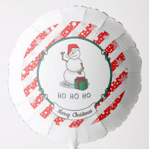 Ho Ho Ho Merry Christmas Santa Cute Snowman Balloon