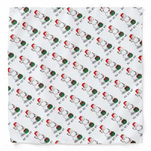 Ho Ho Ho Merry Christmas Santa Cute Snowman Bandana