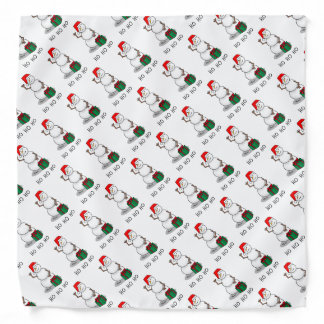 Ho Ho Ho Merry Christmas Santa Cute Snowman Bandana