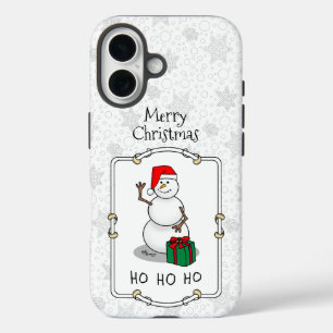 Ho Ho Ho Merry Christmas Santa Cute Snowman iPhone 16 Case