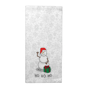 Ho Ho Ho Merry Christmas Santa Cute Snowman Cloth Napkin