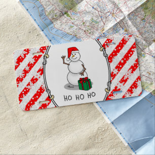 Ho Ho Ho Merry Christmas Santa Cute Snowman License Plate