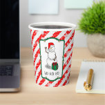 Ho Ho Ho Merry Christmas Santa Cute Snowman Paper Cups