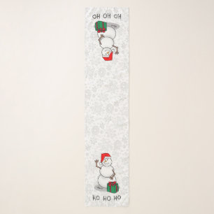 Ho Ho Ho Merry Christmas Santa Cute Snowman Scarf