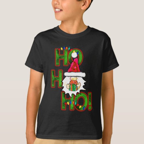 HoHo Ho Merry Christmas Santa Gnome T_Shirt