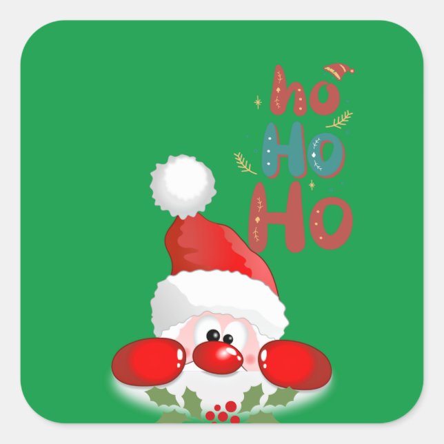 Ho, ho, ho! Merry Christmas Square Sticker (Front)