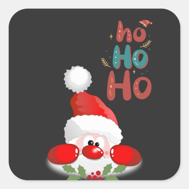 Ho, ho, ho! Merry Christmas Square Sticker (Front)