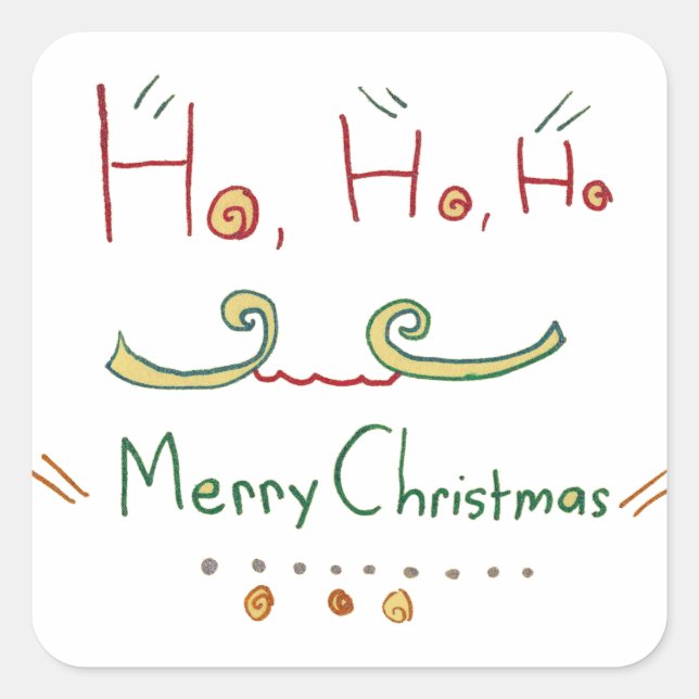 HO HO HO Merry Christmas Sticker (Front)