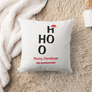 Ho Ho Ho: Merry Christmas Throw Pillow