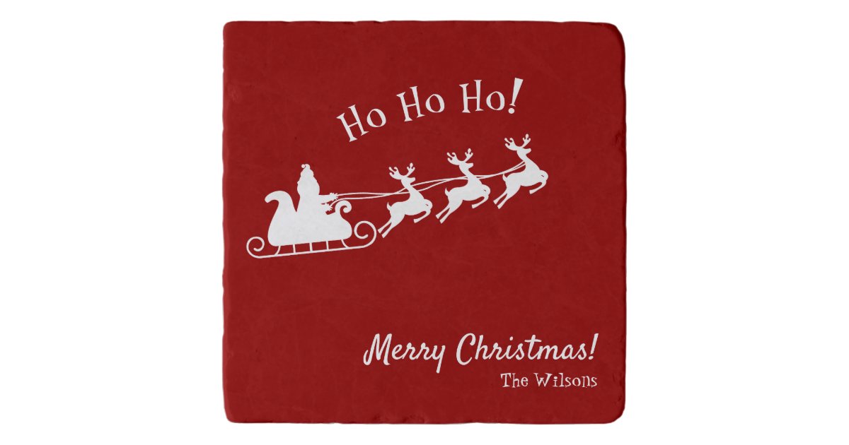 Ho Ho Ho Christmas Greeting Typography With Santa Hat Antler And