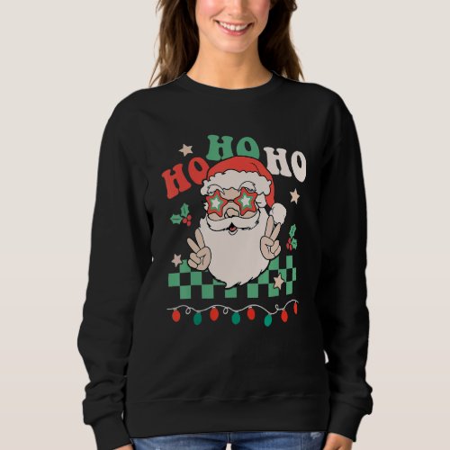 Ho Ho Ho Merry Christmas Xmas Light Santa Claus Gr Sweatshirt
