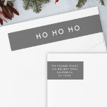 Ho Ho Ho Minimalist Christmas Gray Return Address Wrap Around Label<br><div class="desc">Simple,  stylish "Ho Ho Ho" wrap around label in monochrome black and white with a modern minimalist typography in white which can be easily personalized with your own greeting,  family name & address to pair with our matching holiday card range!</div>