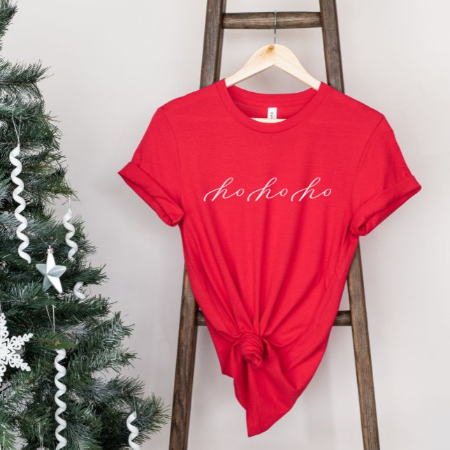 Ho Ho Ho Minimalist Script Christmas Shirt (Creator Uploaded)