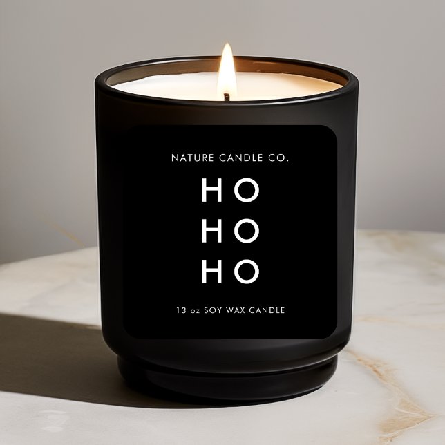 HO HO HO Minimalist Soy Candle | Modern Christmas  Square Sticker (Creator Uploaded)