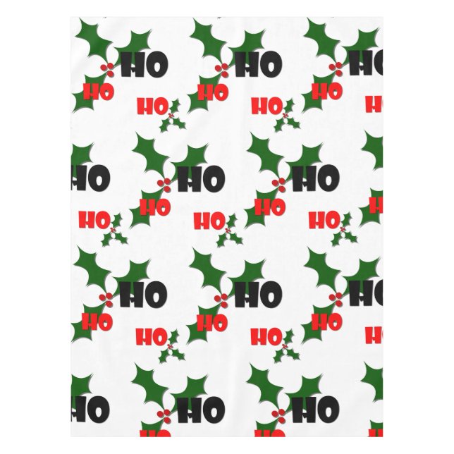 Ho Ho Ho Mistletoe Tablecloth (Front)