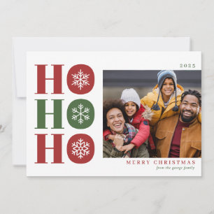 Ho Ho Ho Modern Christmas Photo Card