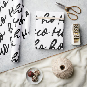 Ho Ho Ho Modern Minimalist Hand Drawn Christmas Wrapping Paper