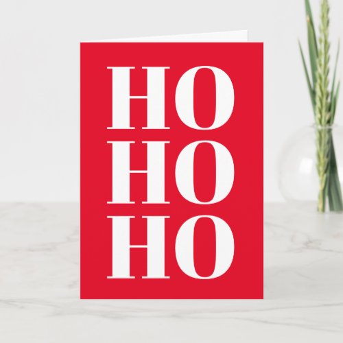 Ho Ho Ho modern red Merry Christmas greeting card
