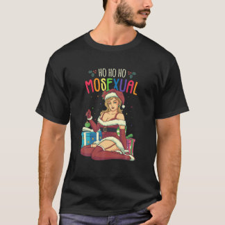 Ho Ho Ho Mosexual LGBT Pun Mrs Claus Lesbian Pride T-Shirt