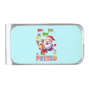 Ho Ho Ho My Dear Friend Silver Finish Money Clip