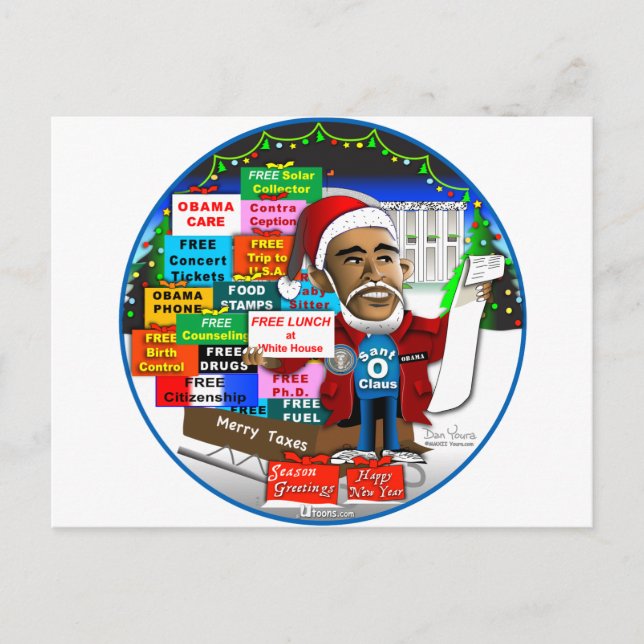 Ho Ho Ho Obama Postcard (Front)