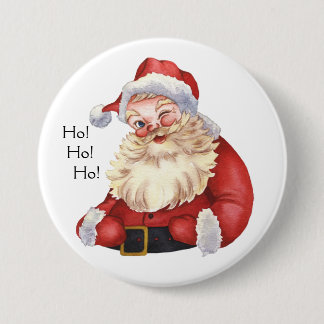 Ho! Ho! Ho! Old Fashioned Santa Claus Button