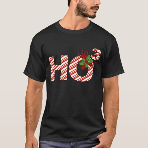 HO HO HO or HO Cubed Math Christmas Candy Cane T_Shirt