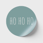 Ho Ho Ho. Pastel pale blue cute Christmas Holidays Classic Round Sticker<br><div class="desc">Pastel pale blue cute minimalist simple typography winter sticker "Ho Ho Ho" for Christmas Holidays gift. Please contact me if you need additional items.</div>
