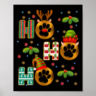 Ho Ho Ho Paw Christmas Veterinary Technician Xmas Poster