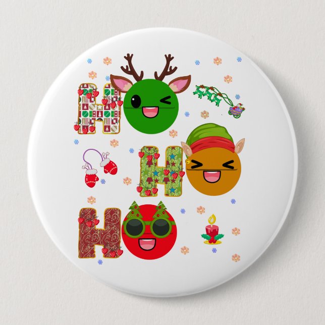 Ho Ho Ho Pharmacy Christmas Squad Xmas   Button (Front)