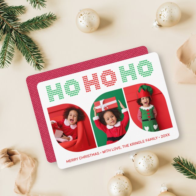 Ho Ho Ho Photo Christmas Greeting Card (Creator Uploaded)