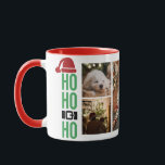Ho Ho Ho Photo Christmas  Mug<br><div class="desc">Cute holiday mug with “Ho Ho Ho” typography.  Add 5 of your favorite photos to personalize.  Perfect for all your winter morning & evening hot drinks.</div>