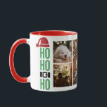 Ho Ho Ho Photo Christmas  Mug<br><div class="desc">Cute holiday mug with “Ho Ho Ho” typography.  Add 5 of your favorite photos to personalize.  Perfect for all your winter morning & evening hot drinks.</div>