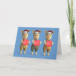 Ho Ho Ho Piglets Holiday Card