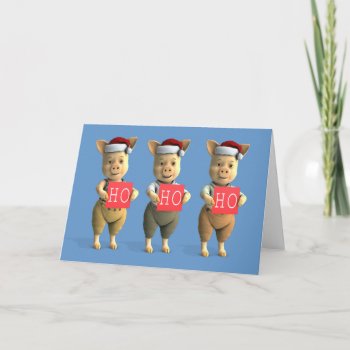 Ho Ho Ho Piglets Holiday Card by Emangl3D at Zazzle